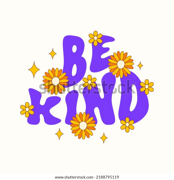 Be Kind Retro Illustration Wavy Text Stock Vector (Royalty Free ...