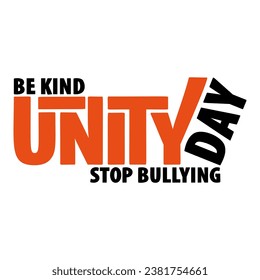 Be Kind Stop Bullying Unity Day design in logo style