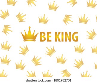 Be King letter design art vector,king letter vector illustration, be king concept.