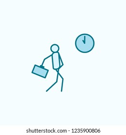 be late for work outline icon
