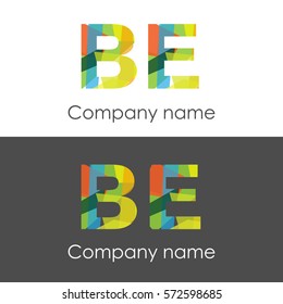 BE letter abstract mosaic shape icon colorful