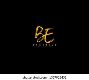 BE Letter Brush Grunge Urban Type Style Logo