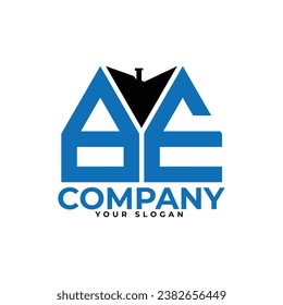 
BE letter creative real estate vector logo design.