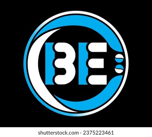 BE letter logo design with a circle shape BE Logo design with unique and simple design.