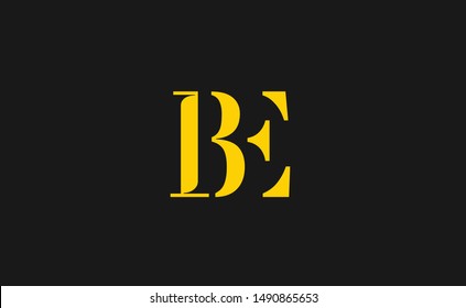 BE Letter Logo Design with Creative Modern Trendy Typography