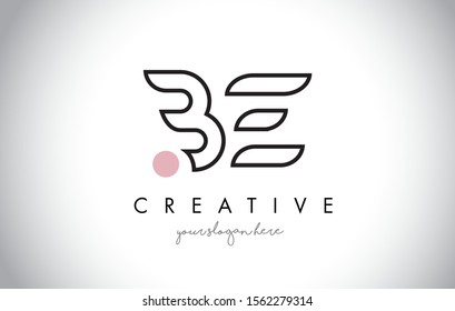 BE Letter Logo Design with Creative Modern Trendy Typography and Black Colors.