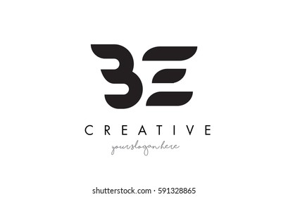 BE Letter Logo Design with Creative Modern Trendy Typography and Black Colors.