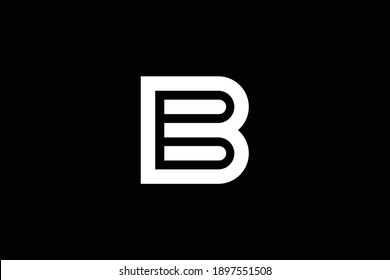 Diseño del logotipo de letras BE sobre fondo de lujo. Concepto del logotipo de la letra de la letra del monograma EB. Diseño de iconos BE. Icono de la letra blanca elegante y profesional de EB sobre fondo negro.