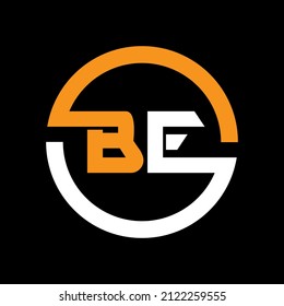 Diseño del logotipo de letras BE sobre fondo negro Plantilla del vector de diseño de la letra monograma inicial BE. Símbolo gráfico de alfabeto para identidad empresarial
