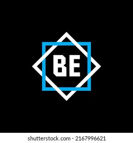 BE Buchstaben Logo Design auf schwarzem Hintergrund. BE Creative Circle Letter Logo Konzept. BITTE BITTE Design.
