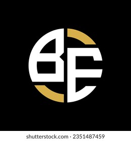 BE letter logo design on black background. BE creative initials letter logo concept.  
