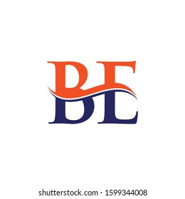 BE Letter Logo With Modern Wave Typography Vector Template. Creative Abstract Letter BE Logo Design.