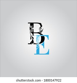 BE Buchstabenlogo mit schönem weißem Hintergrund.Das schöne schwarze Buchstaben-Symbol.