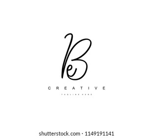 Be Letter Script Handwriting Logotype