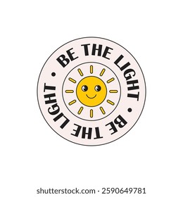 Be the light. Christian stickers in groove style. Bible passages about us 