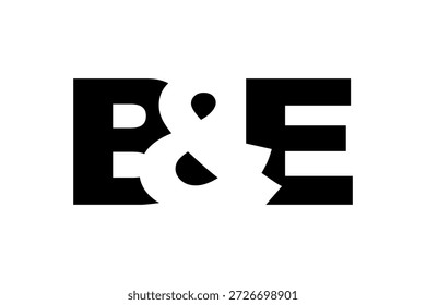 Diseño del logotipo de BE en estilo audaz. Símbolo de identidad blanco y negro. Emblema de tipografía moderna. Icono de marca Corporativa. Mínima Plantilla de negocio.