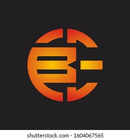 BE Logo monogram with cutting line style isolated on colors
