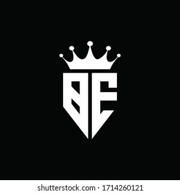 BE logo monogram emblem style with crown shape design template