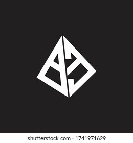BE Logo monogram with standout triangle shape ribbon design template
