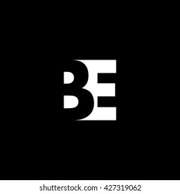 BE Logo. Vector Graphic Branding Letter Element. Dark  Background