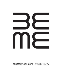 BE ME letter logo design vector