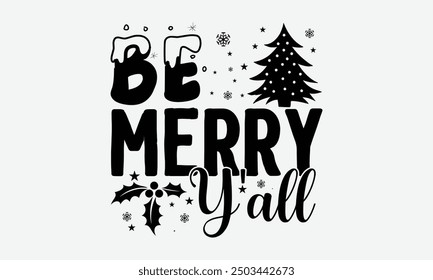 Be merry y'all - A vector illustration of a witch on a white background, perfect for party invitations, greeting cards, posters, and other creative projects.