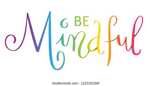 BE MINDFUL brush calligraphy banner