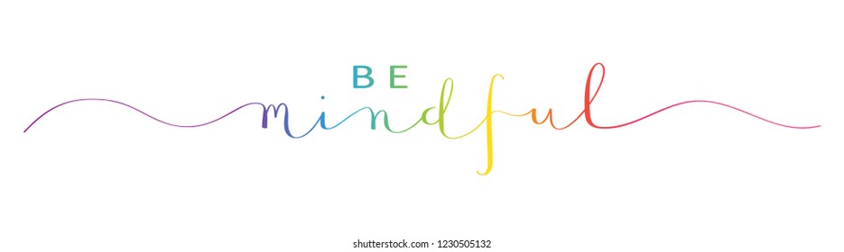 BE MINDFUL brush calligraphy banner