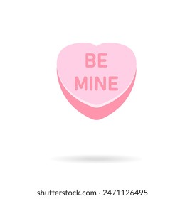 Be mine conversation heart icon . Clipart image isolated on white background