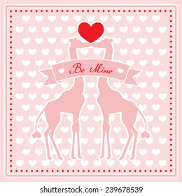 BE MINE. FUNNY LOVE. VECTOR ILLUSTRATION.