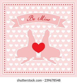 BE MINE. FUNNY LOVE. VECTOR ILLUSTRATION.
