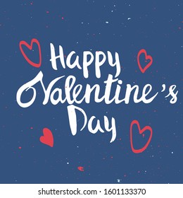 Be Mine hand drawn lettering. Romantic card for Valentine's Day. Stock vector illustration with vintage texture