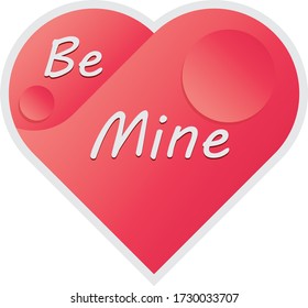 Be mine heart vector for valentine's day