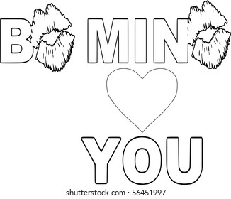 BE MINE WITH LIPS I LOVE YOU VALENTINE