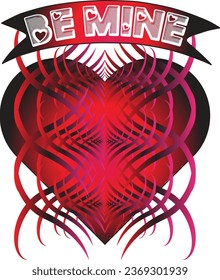 Be mine love valentine heart t-shirt design