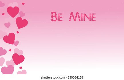 Be Mine on pink backgrounds Valentine theme