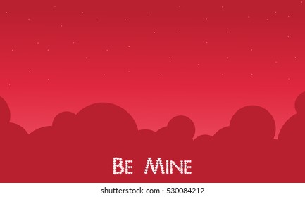 Be Mine with sky landscape vector