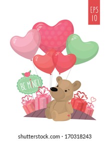 "Be mine!" Valentine vector postcard