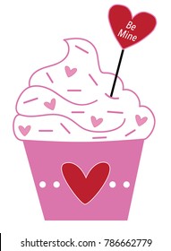 Be Mine Valentines Cupcake