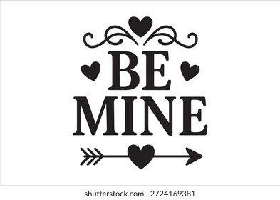 Be Mine Valentine's Day message with hearts and arrow