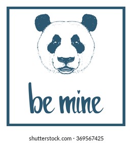 Be mine. Valentines day template. Lettering for greeting card, wedding invitation, poster and other product. Vector Illustration.