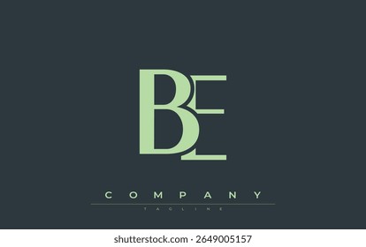 BE Modern Initials Logo Design. Branding logo with stylized initials showcasing bold design and modern aesthetic. Ideal for professional business branding or creative projects focusing on minimalistic