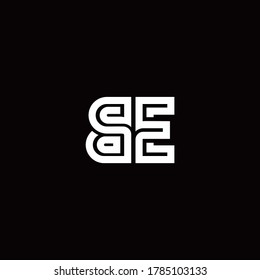 BE Monogramm-Logo mit abstrakter Liniendesign-Vorlage