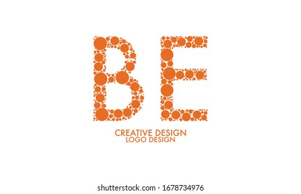 Logotipo BE monogramo con color dorado. B y E.
