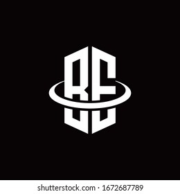 BE monogram logo in a hexagon style and surrounded by a ring
