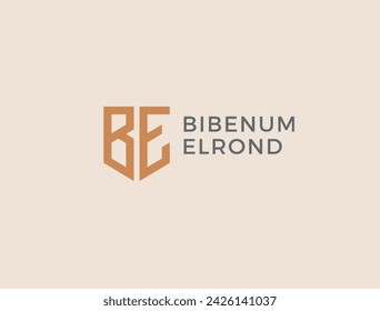 BE. Monogram of Two letters B and E. Luxury, simple, minimal and elegant BE logo design. Vector illustration template.