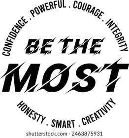 be the most powerful, courage, smart, creativity, inspirational design quote, motivational quotes, typography illustration lettering quotes