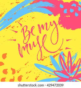 Be My Muse Card Hand Drawn Stock Vector (Royalty Free) 429472039 ...
