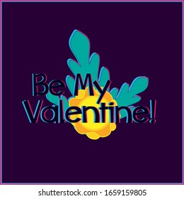 be my valentine, beautiful greeting card background or template banner with summer theme. vector design illustration