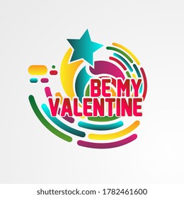 be my valentine, beautiful greeting card background or banner with star theme. vector illustration